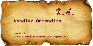 Kandler Armandina névjegykártya